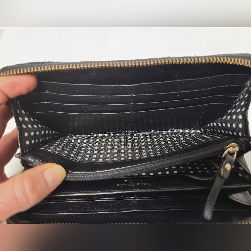 Kate Spade Thompson Street NEDA Zip Around Wallet in Black Spade Canvas Print - Picture 11 of 16